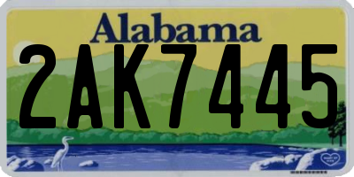 AL license plate 2AK7445