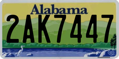 AL license plate 2AK7447