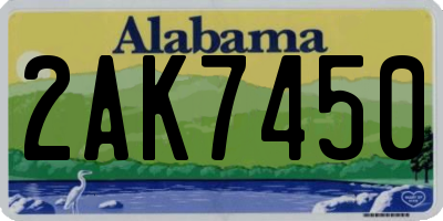 AL license plate 2AK7450
