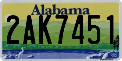 AL license plate 2AK7451