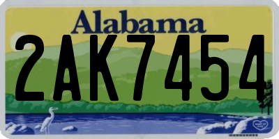 AL license plate 2AK7454