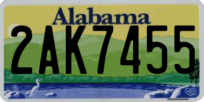 AL license plate 2AK7455