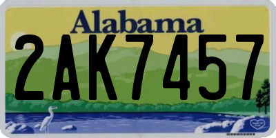 AL license plate 2AK7457