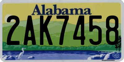 AL license plate 2AK7458