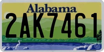 AL license plate 2AK7461
