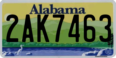AL license plate 2AK7463