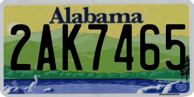 AL license plate 2AK7465