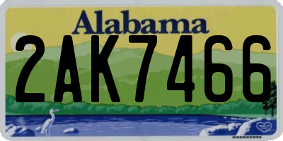 AL license plate 2AK7466