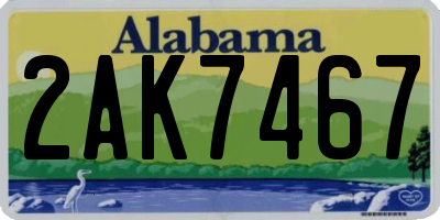 AL license plate 2AK7467