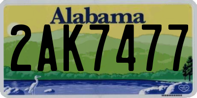 AL license plate 2AK7477
