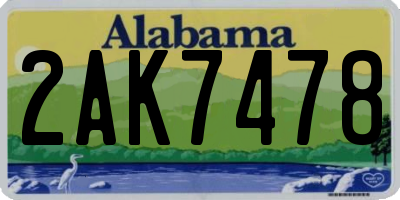 AL license plate 2AK7478