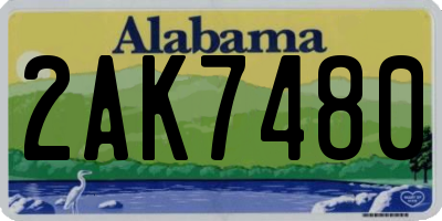 AL license plate 2AK7480