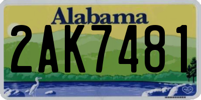 AL license plate 2AK7481