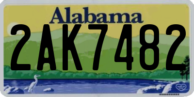 AL license plate 2AK7482