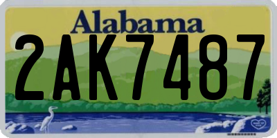 AL license plate 2AK7487