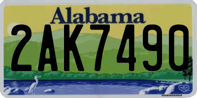 AL license plate 2AK7490