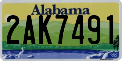 AL license plate 2AK7491