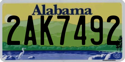 AL license plate 2AK7492