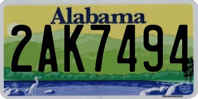 AL license plate 2AK7494
