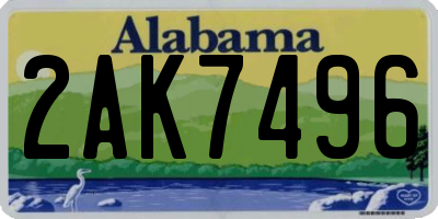 AL license plate 2AK7496