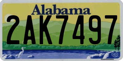 AL license plate 2AK7497