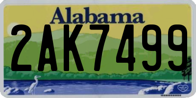 AL license plate 2AK7499