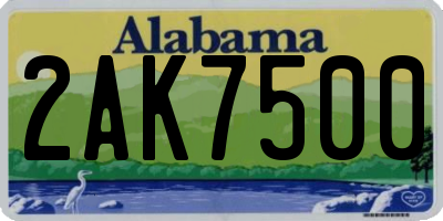 AL license plate 2AK7500