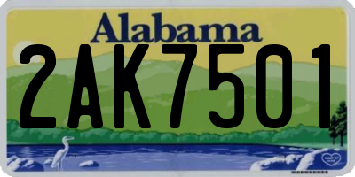 AL license plate 2AK7501