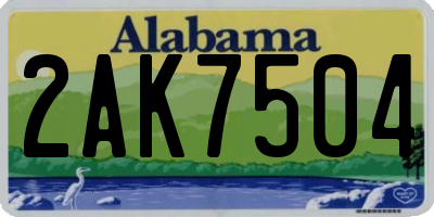 AL license plate 2AK7504