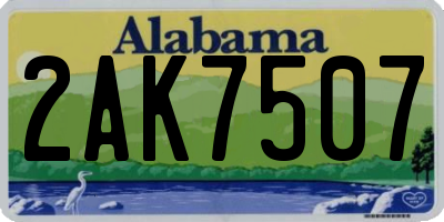 AL license plate 2AK7507