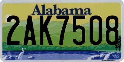 AL license plate 2AK7508