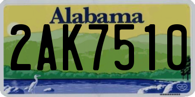 AL license plate 2AK7510