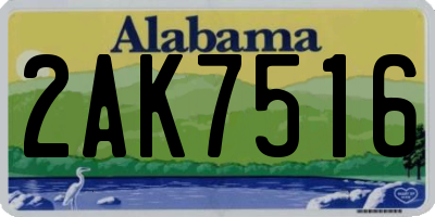AL license plate 2AK7516