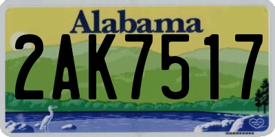 AL license plate 2AK7517