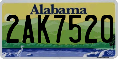 AL license plate 2AK7520