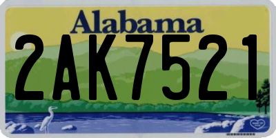 AL license plate 2AK7521