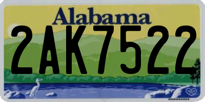 AL license plate 2AK7522