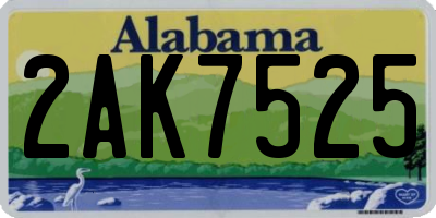 AL license plate 2AK7525