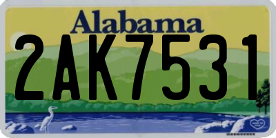 AL license plate 2AK7531