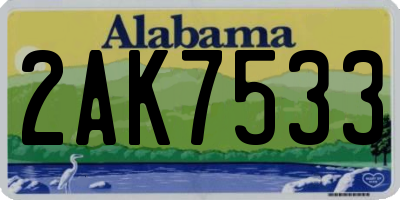 AL license plate 2AK7533