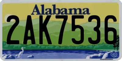 AL license plate 2AK7536