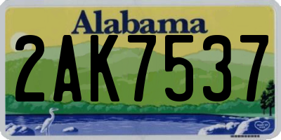 AL license plate 2AK7537