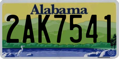 AL license plate 2AK7541