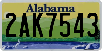 AL license plate 2AK7543