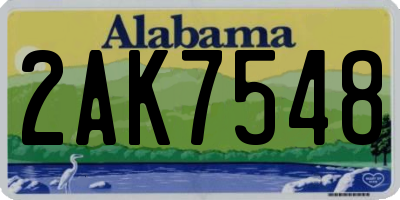 AL license plate 2AK7548