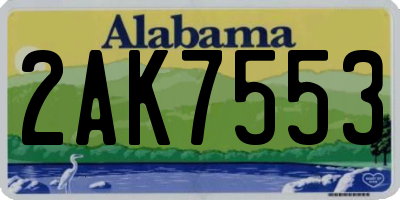 AL license plate 2AK7553