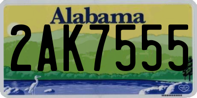 AL license plate 2AK7555