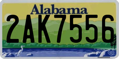 AL license plate 2AK7556