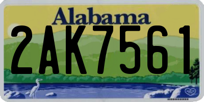 AL license plate 2AK7561