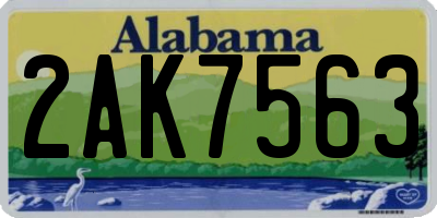 AL license plate 2AK7563